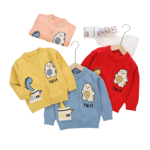 BabyShop sweater round neck front open with print