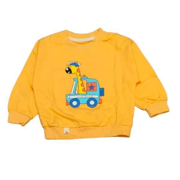 BabyShop  Sweatshirt round neck  with Giraffe on vehicle print- Multicolour (1464) - Image 3